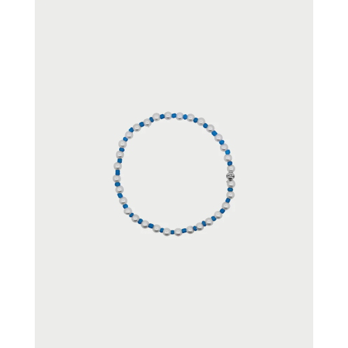 BRACCIALETTO ELASTICO PERLE AZZURRO