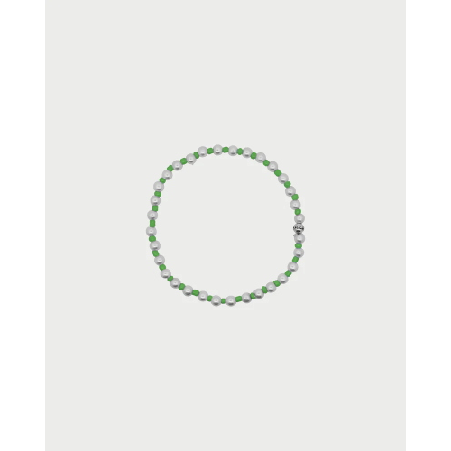 BRACCIALETTO ELASTICO PERLE VERDE FLUO