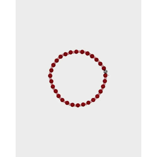 BRACCIALETTO ELASTICO SFERE MONOCOLORE ROSSO