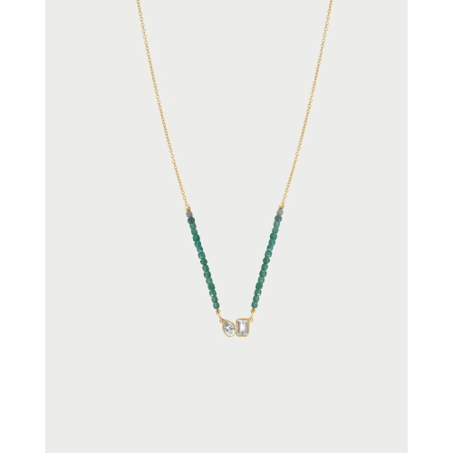 GIROCOLLO AG 925% PIETRE MOI ET TOI EMERALD AND PEAR