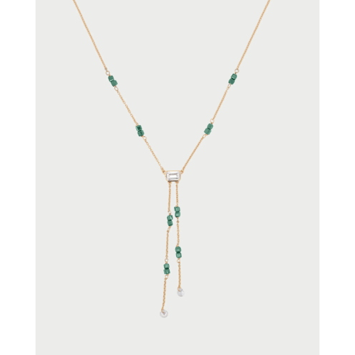 COLLANA AG 925% LARIAT DOUBLE EMERALD CUT