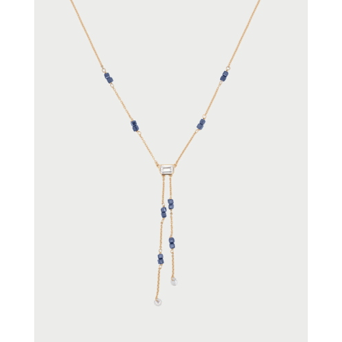 COLLANA AG 925% LARIAT DOUBLE EMERALD CUT
