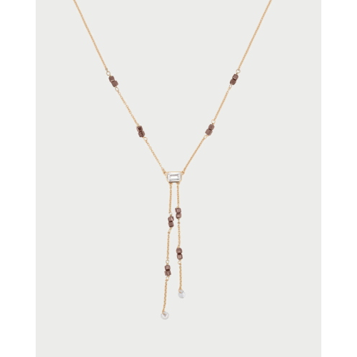 COLLANA AG 925% LARIAT DOUBLE EMERALD CUT