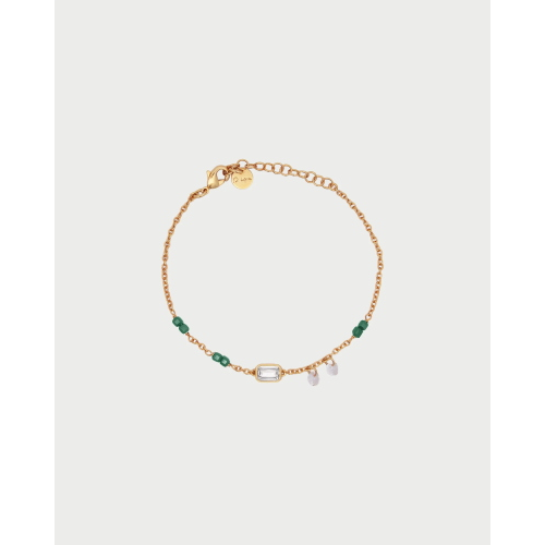 BRACCIALE AG 925% CATENA E PIETRE EMERALD CUT